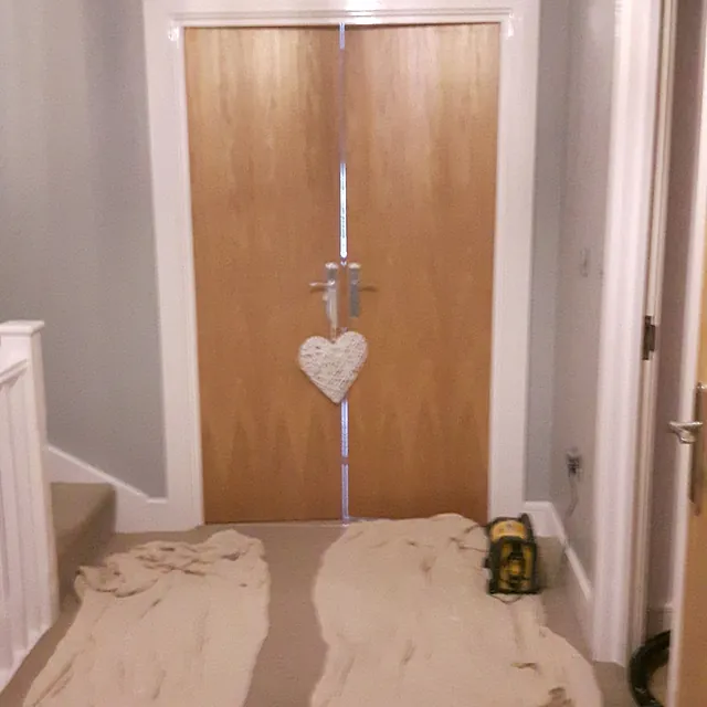 Hallway being painted