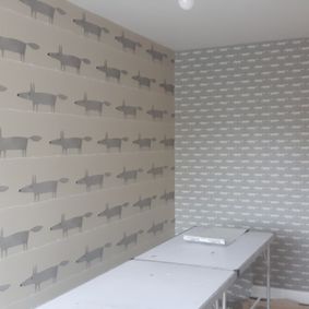 Wallpapered childs bedroom coventry