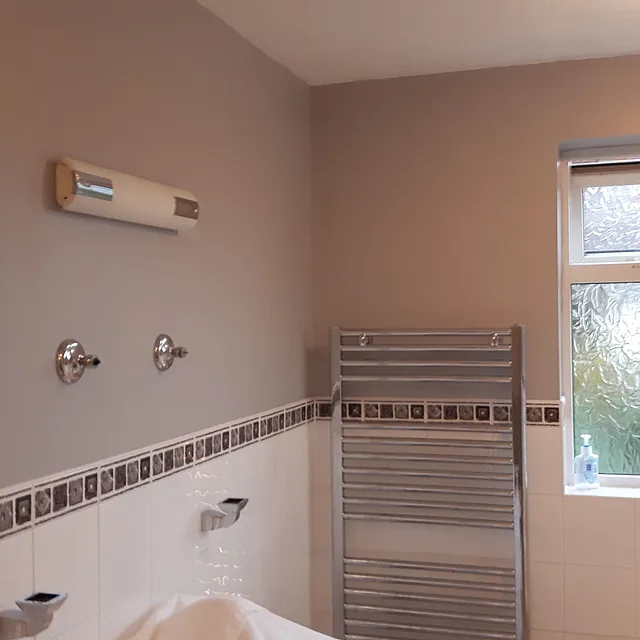 Painted and fully decorated bathroom