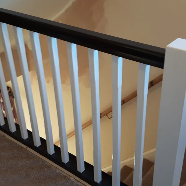 Home staircase banister painted